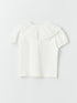 LC Waikiki Crew Neck Short Sleeve Embroidery Detailed Baby Girl T-Shirt